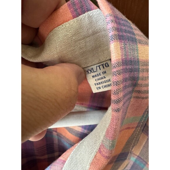 Tommy Bahama 100% Linen Striped Multicolor Button Down shirt XXL - Picture 4 of 10